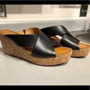 Nicole Leather Wedge Sandals